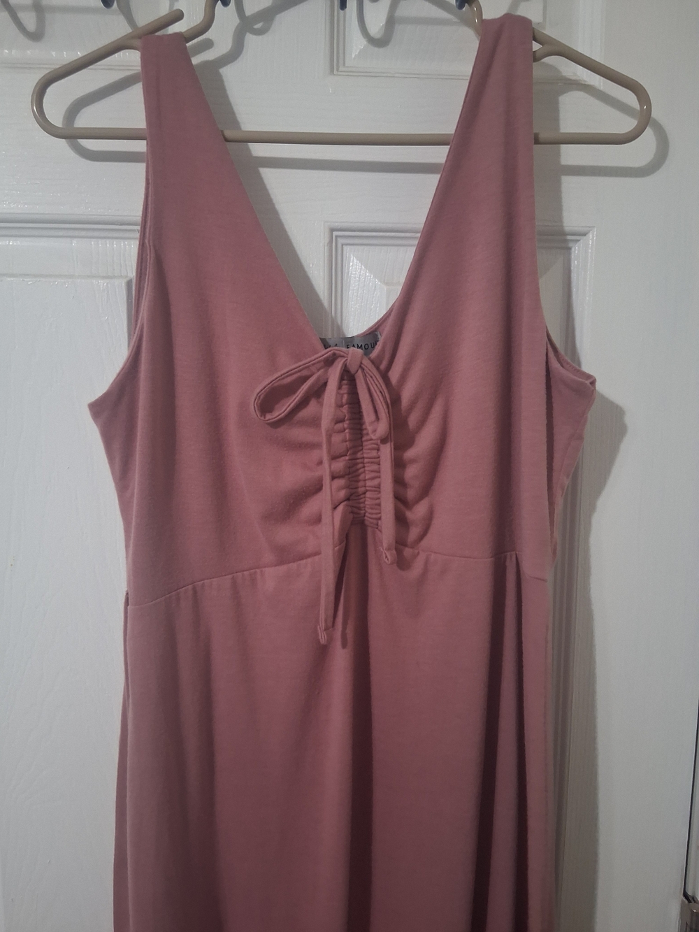 Absolutely Famous Dusty Rose Tie-Front Chemise